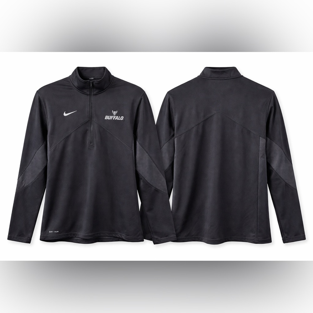 Nike Dri-FIT 1/4 Zip Pullover Men’s XL Black Buffalo Logo Performance Top